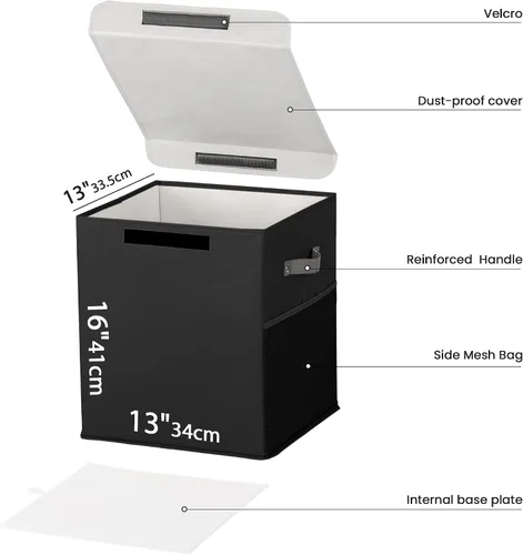 Vista 5 de Caja de almacenamiento grande de juguetes de 40 litros con tapa, caja grande de juguetes para niños, niñas y niños, cuarto del bebé y sala de estar