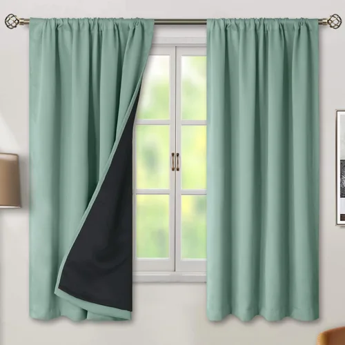 Vista 98 de BGment - Cortinas opacas para sala de estar de 63 pulgadas de largo, juego de 2 paneles, cortinas para oscurecer toda la habitación, cortinas