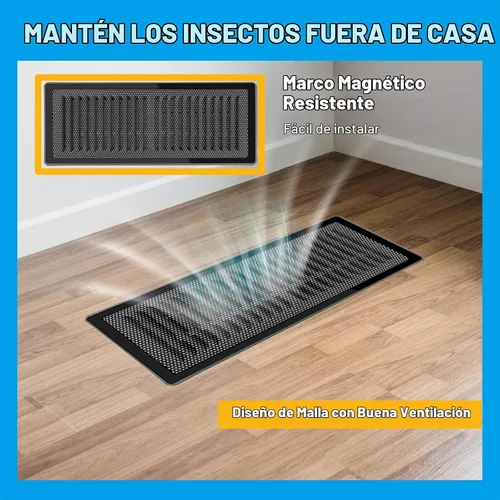 Vista 7 de 4 PCS Cubiertas Magnéticas para Ventilación - Cubiertas Magnéticas para Ventilación de 4x10 con Pantalla de Malla para Registros de Piso/Pared/Techo