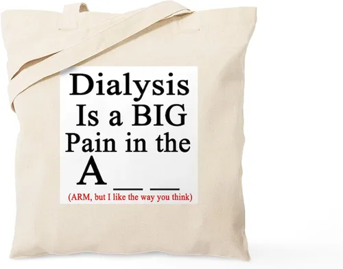 Vista 7 de CafePress Dialysisisabigpain - Bolsa de lona natural, bolsa de compras de tela, Caqui