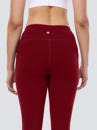 Vista 5 de IBL Leggings suaves para mujer con bolsillos, pantalones de compresión de cintura alta para entrenamiento y yoga