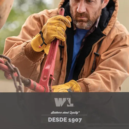 Vista 6 de Wells Lamont Work Gloves Men and Women, Cowhide Leather Work Gloves, Adjustable Wrist 2-Bronceado (Saddletan)