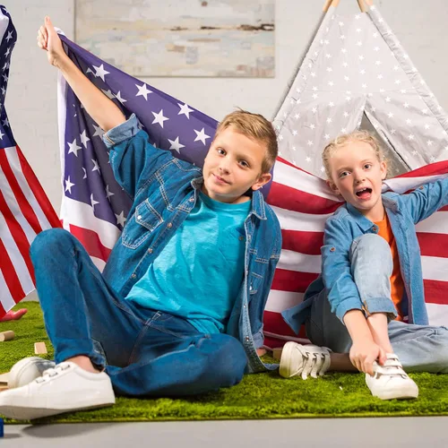 Vista 6 de Geyoga Disfraz de capa de bandera americana, 2 unidades, retro, de los años 80, patriótica de Estados Unidos, para adultos, celebración del Día