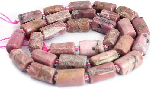 Vista 10 de Tubo de columna natural de 0.315 a 0.394 pulgadas (0.315-0.394 in) con piedras preciosas sueltas surtidas crudas, hebra de cuentas para bricolaje