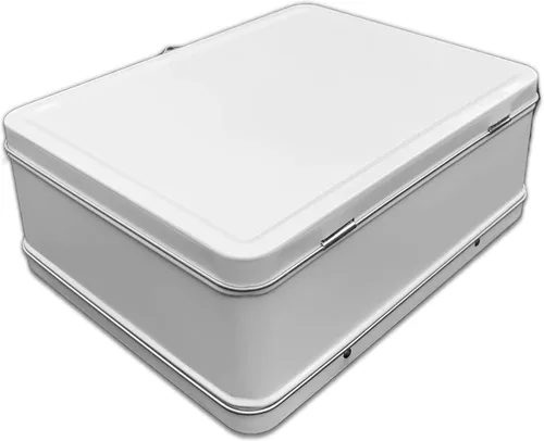 Vista 5 de Hágalo usted mismo - Lonchera blanca mediana para almacenamiento, manualidades y actividades divertidas para álbumes de recortes