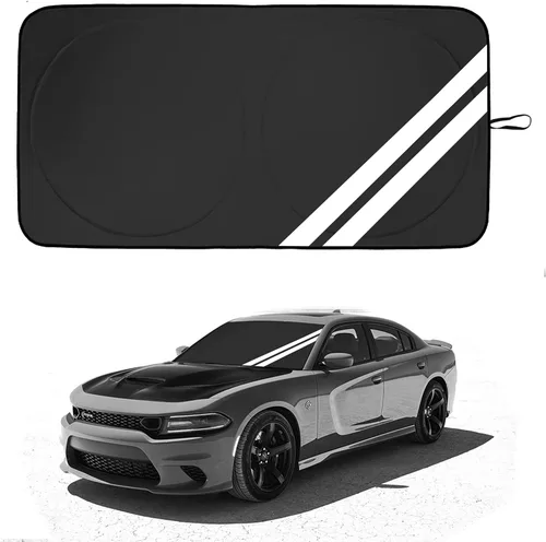 Vista 8 de Parasol para parabrisas delantero para Dodge Charger Challenger Durango Journey Ajuste universal para todos los coches Dodge Visor de sol plegable