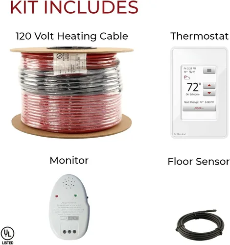 Vista 9 de LuxHeat Kit de cable de calefacción de suelo de 10 pies cuadrados – Sistema de calefacción por suelo de 120 V – Sistema de suelo calefactado incluye
