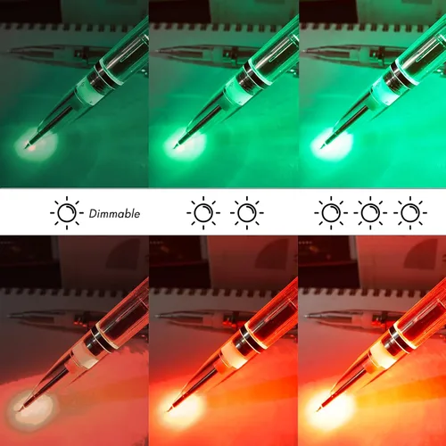 Vista 3 de Penyeah Bolígrafo de 7 colores en 1 con luz para escribir en la oscuridad, bolígrafo con luz LED que cambia multicolor para adultos y niños