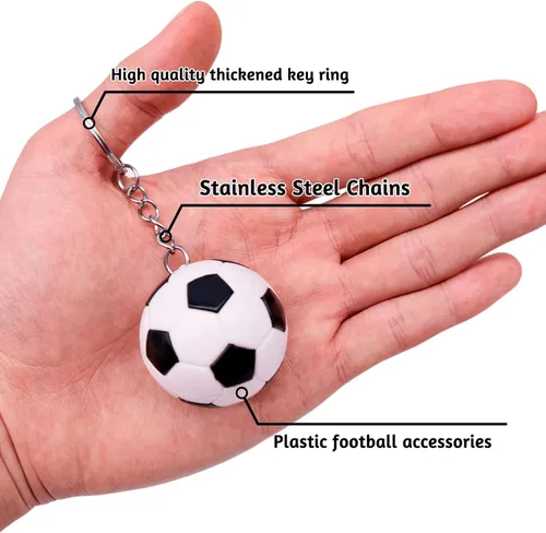 Vista 3 de 10 llaveros de pelota de fútbol, mini llavero de fútbol, llavero de pelota deportiva para recuerdos de fiesta, recuerdo de equipo, recompensas