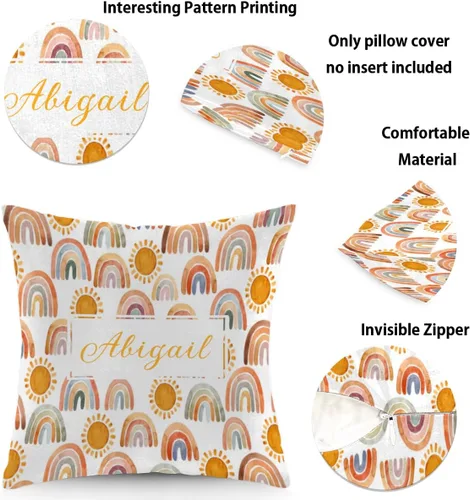 Vista 5 de Funda de almohada personalizada con nombre de bebé para bebé, niño y niña, almohada personalizada con nombre, almohada personalizada para sofá