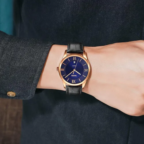 Vista 4 de SKMEI Relojes para hombre cuero marrón clásico analógico reloj de cuarzo para negocios moda casual fecha 3ATM impermeable para amantes del reloj
