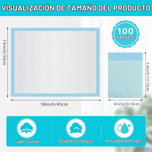 Vista 2 de Paquete de 100 cambiadores desechables, 13 x 18 pulgadas