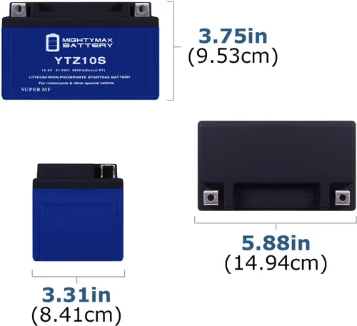 Vista 2 de Mighty Max Battery Batería de repuesto de litio YTZ10S compatible con Kawasaki 1000 Ninja H2R 19