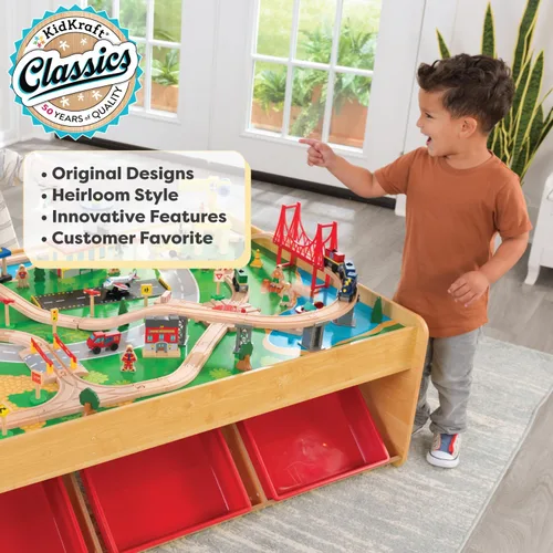 Vista 2 de KidKraft, Mesa y Set de Tren de cataratas