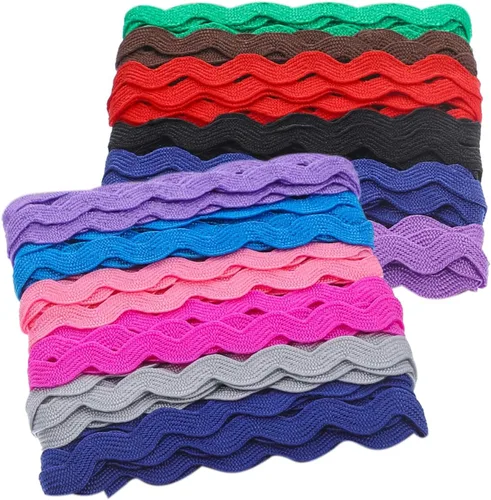 Vista 9 de Exceart Rick rac - Rollo de cinta de 0.315 in, cinta tejida para envolver costura, manualidades, boda, baby shower, fiesta, costura, decoración RIC