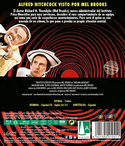 Vista 2 de High Anxiety (1977) Blu-Ray, Reg.ABC Import - Spain