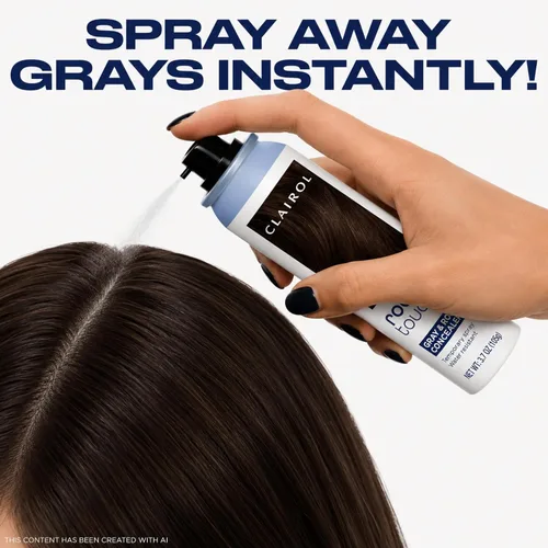 Vista 7 de Clairol Spray para colorear el cabello para retoque de raíz, marrón oscuro