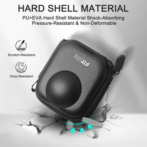 Vista 3 de FiTSTILL Mini estuche de almacenamiento de PU para Go Pro Max 2019/Go Pro Max 2025, funda protectora de viaje rígida Kit de accesorios