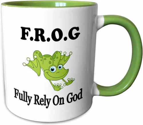 Vista 12 de 3dRose - Rana confía plenamente en dios - Taza - (taza-149833-4)