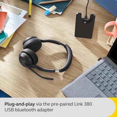 Vista 4 de Jabra Evolve2 55 Auriculares inalámbricos estéreo con ANC, color negro