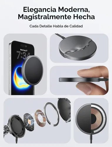 Vista 5 de JSAUX Cargador inalámbrico magnético compatible con cargador MagSafe / iPhone 16/16 Pro/16 Plus/16 Pro Max/iPhone 15 Pro Max Plus/iPhone 14 13 12
