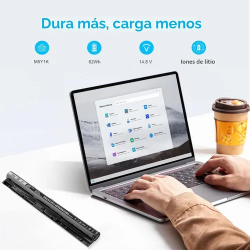 Vista 6 de Batería mejorada M5Y1K de 62 Wh para Dell Inspiron 15 3000 5000 Series
