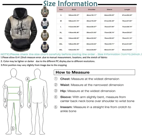 Vista 2 de Hoodies For Men Hoodie For Men Pullover Graphic Fashion Print Loose Men'S And Women'S Long Sleeve Hooded Sweater