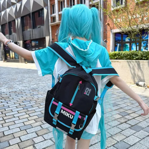 Vista 4 de x Mochila de viaje Hatsune Miku Collaboration para mujer y hombre, Anime