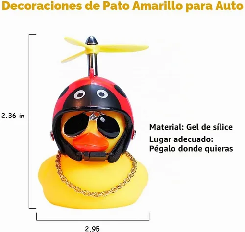 Vista 5 de wonuu - Adornos de goma para coche, diseño de pato, color amarillo