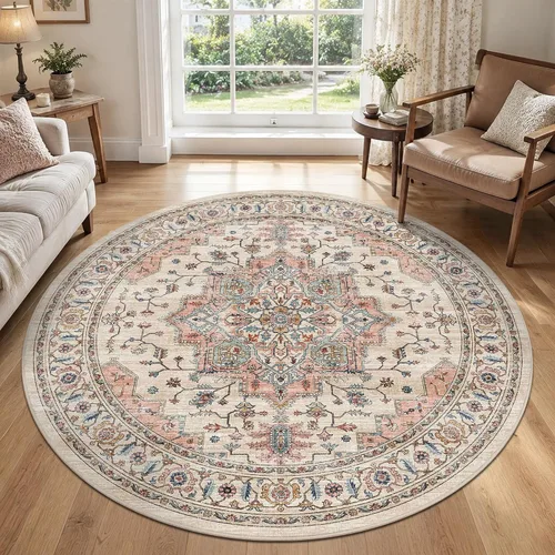 Vista 40 de Alfombra de pasillo vintage de 2 x 6 pies de pelo bajo Marrón beige