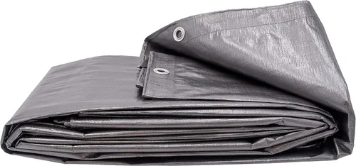 Vista 2 de Lona plateada resistente de 40 pies x 60 pies, 6.0 onzas, 11-12 milésimas de pulgada