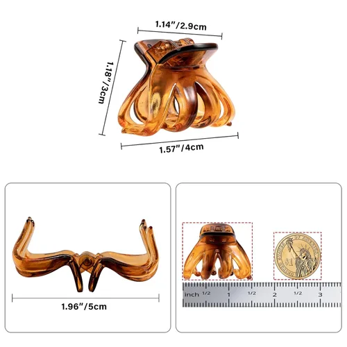 Vista 2 de YOHAMA 10 pinzas para el cabello, medianas y pequeñas, de 1.57 pulgadas, pinzas de pulpo de 1.57 pulgadas, pinzas de mandíbula medianas duraderas