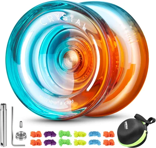 Vista 15 de Yoyo K2 Crystal - Yoyo profesional responsivo para niños principiantes, Yo Yo de doble función para adultos avanzados + rodamiento extra