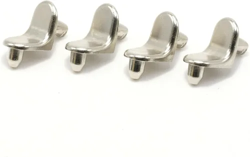 Vista 2 de ReplacementScrews Pines/clavijas de soporte para estantes compatibles con IKEA 106414 (HEMNES, HAVSTA), doble clavija niquelada, paquete de 4