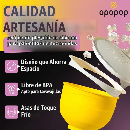 Vista 3 de Opopop Gourmet Popcorn Pop Cups - Juego variado de 4 unidades + juguete de silicona