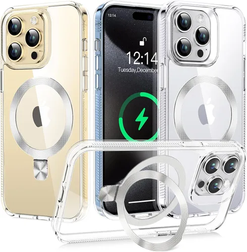 Vista 29 de [Anillo de CD compatible con soporte invisible MagSafe] Funda magnética para iPhone 12 / iPhone 12 Pro, parachoques galvanizado que no se pone