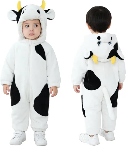 Vista 16 de TONWHAR Animal Costume for Infants & Toddlers - Boys & Girls One-Piece Romper Jumpsuit for Halloween & Daily Playwear Pink Dinosaur