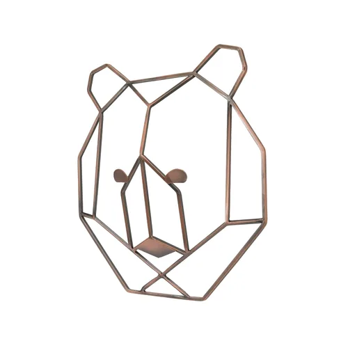 Vista 2 de NoJo - Arte de pared con cabeza de oso en forma de alambre de cobre metálico, arte de pared para guardería, decoración de habitación infantil, arte