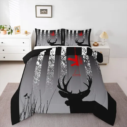 Vista 27 de Erosebridal Happy Camping - Edredón tamaño individual para niños, juego de ropa de cama de animales del bosque del bosque para bebés, niños y niñas