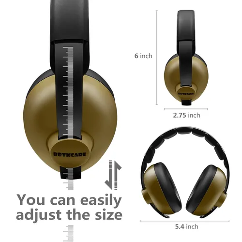 Vista 2 de BBTKCARE Auriculares para bebés - Protección de oídos para bebés Orejeras para bebés Auriculares con cancelación de ruido 3-36 meses - Verde Verde
