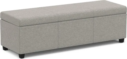 Vista 12 de SIMPLIHOME Avalon - Banco contemporáneo tipo otomana rectangular con almacenamiento extragrande de 54 pulgadas de ancho, de pelo sintético de Gris
