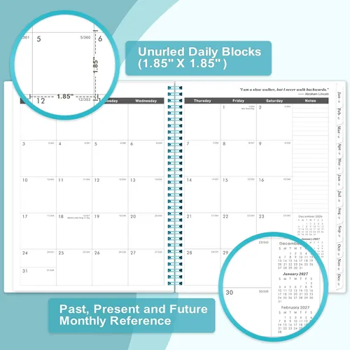 Vista 3 de Agenda mensual 2027-2028 - Calendario mensual 2027-2028 Bolsillo de dos lados, enero de 2027 a diciembre de 2028, 9 x 11 pulgadas, planificador