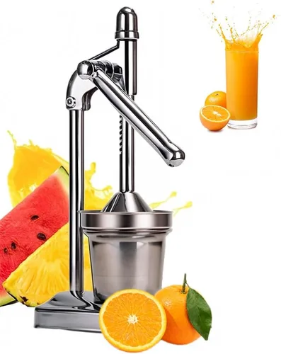 Vista 3 de Exprimidor manual de hierro fundido, exprimidor manual de cítricos de acero inoxidable resistente, exprimidor de frutas para limón, naranja