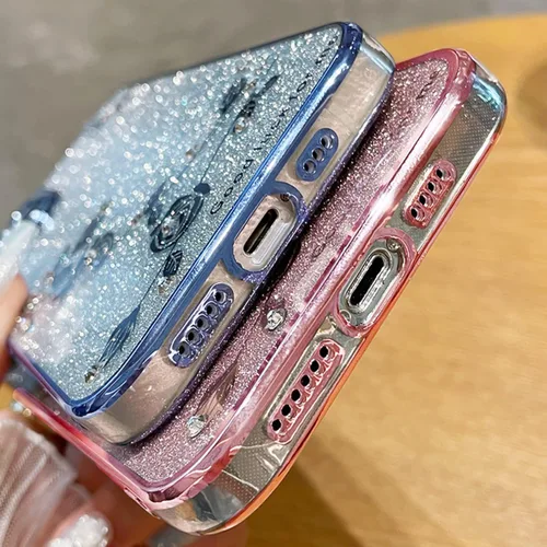 Vista 7 de Funda de teléfono con purpurina degradado para Xiaomi Mi 13 12 X S Ultra Pro de silicona suave brillante, protección precisa de lente con agujero