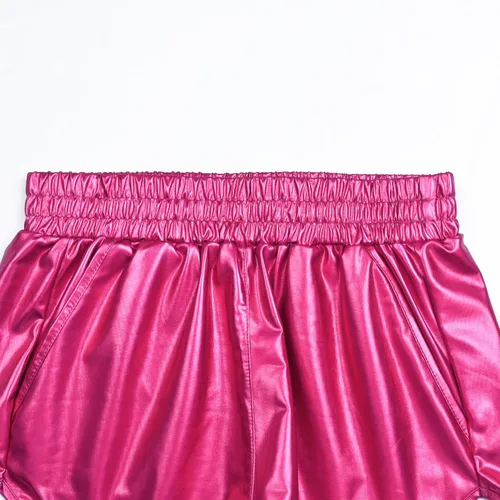 Vista 3 de Perfashion - Shorts metálicos brillantes para mujer