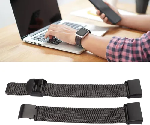 Vista 6 de Banda de reloj inteligente de malla de acero inoxidable premium para reloj 2 y Mi Watch Lite 2 (negro)