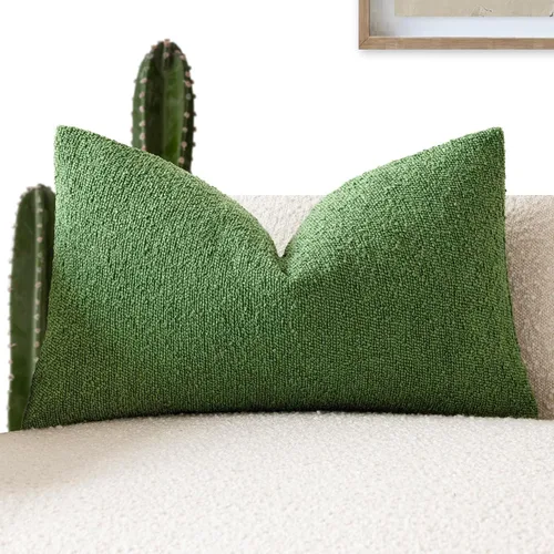 Vista 45 de Foindtower Fundas de almohada decorativas con textura de boucle, fundas de almohada sólidas, neutrales, suaves y acogedoras para silla, sofá