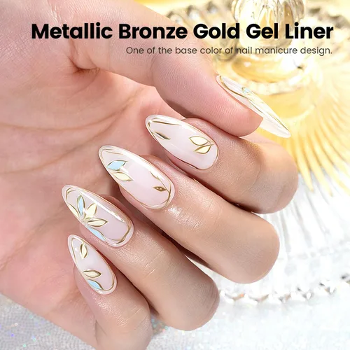 Vista 2 de RARJSM Esmalte de uñas en gel metálico para arte de uñas, 3D efecto espejo, gel de uñas con brillo metálico, 8 ml, pincel fino incorporado, pintura