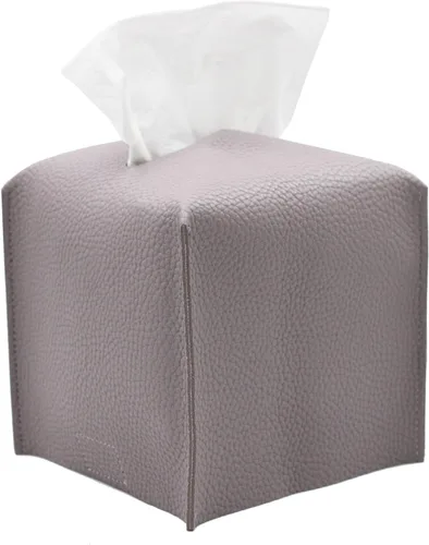 Vista 18 de Livelab Funda para caja de pañuelos, cuadrada, decorativa, de piel sintética, soporte para caja de pañuelos moderna, organizador de papel facial