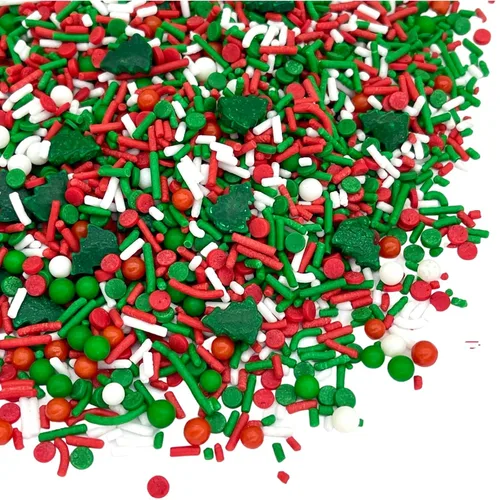 Vista 3 de Elfin Around Sprinkle Medley Gránulos navideños Gránulos de galletas Gránulos para pasteles Gránulos navideños Jimmies Manvscakes